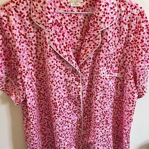 NWOT Kate Spade Valentine Pajamas size XL hearts pink red